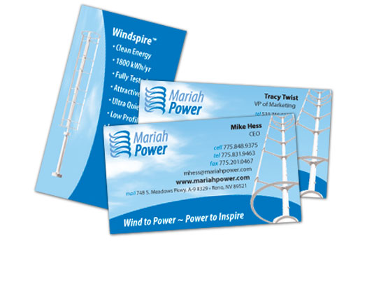 Business card design for Mariah Power
