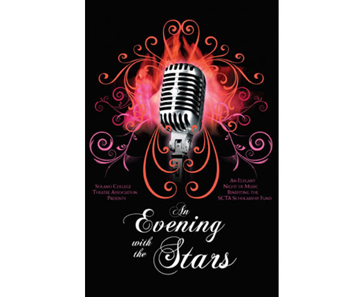 Postcard and poster for Solano College Theatre Association Gala