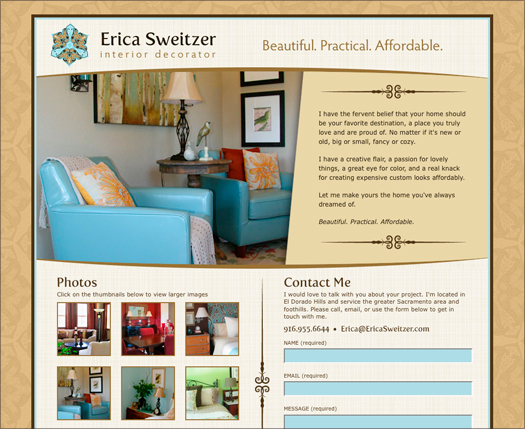 Erica Sweitzer, Interior Decorator web site